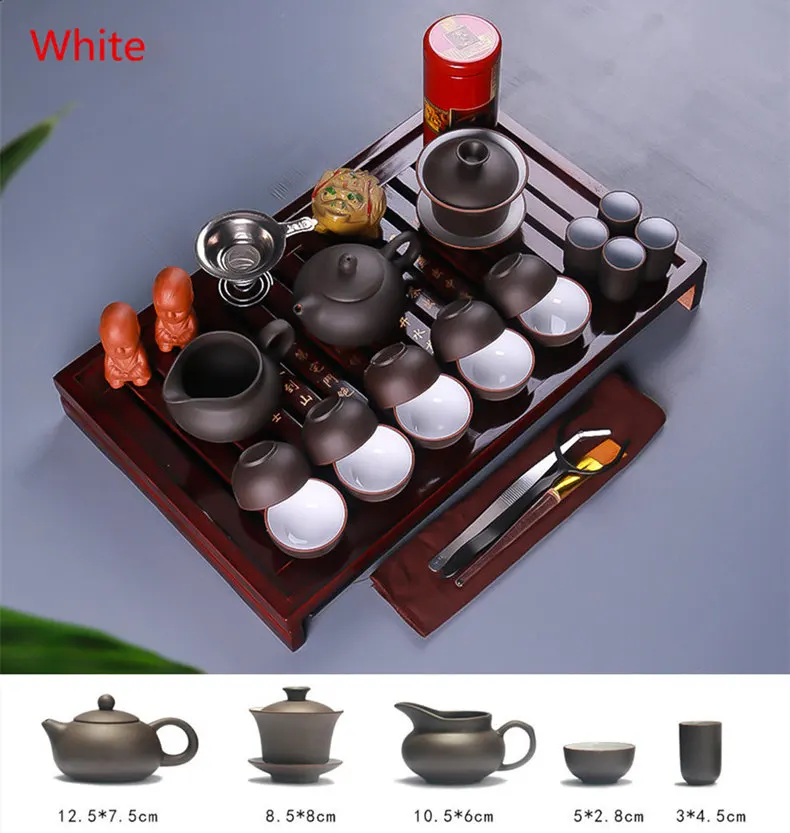 Chinese Kung Fu Tea Set Drinkware Purple Clay ceramic Binglie three options include pot Cup Tureen Infuser TeaTray | Дом и сад