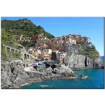 

Full Round Drill 5D DIY Diamond Painting Coast Houses Italy Liguria Cinque Terre park Embroidery Cross Stitch home decor BY1091