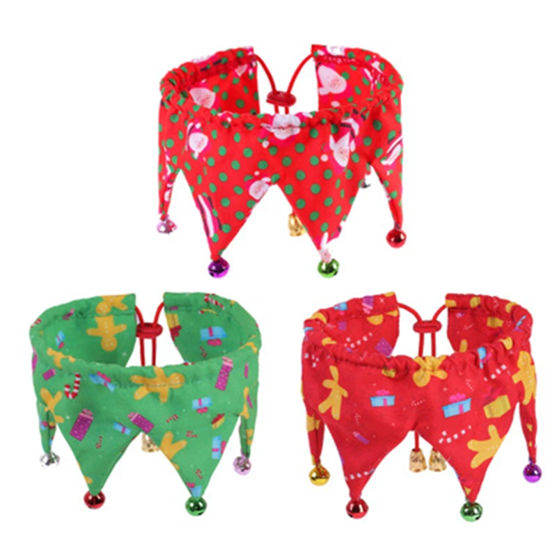 

Christmas Adjustable Cat Scarf with Bells Bandana Printed Soft Collar for Dog Collar Chihuahua Pet Neckerchief Dog Accessories