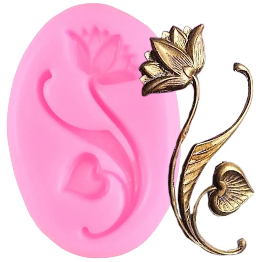 Lotus Flower Silicone Molds Cake Border Fondant Mould Cupcake Topper DIY Wedding Decorating Tools Candy Chocolate Moulds |