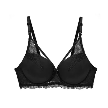 

Norns Women Top Sexy Embroidery Flowers Lace Bra Cotton Brassiere Underwear lace Lingerie Breathable Deep V Gather Transparent