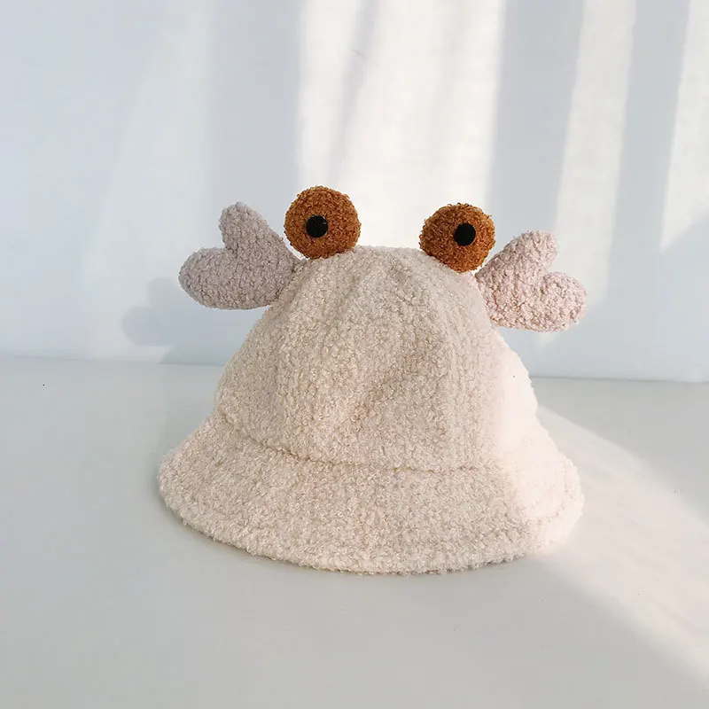 Beige Женская Корейская Стильная Милая форма краба, Панама, милая шерстяная Повседневная Женская Рыбацкая шапка, утолщенная, сохраняющая тепло, Оригинальная шапка - Цвет: Beige