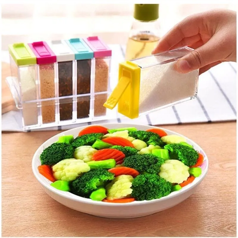 Кухонные бутылки для приправ банки коробки пластиковая крышка специй банка