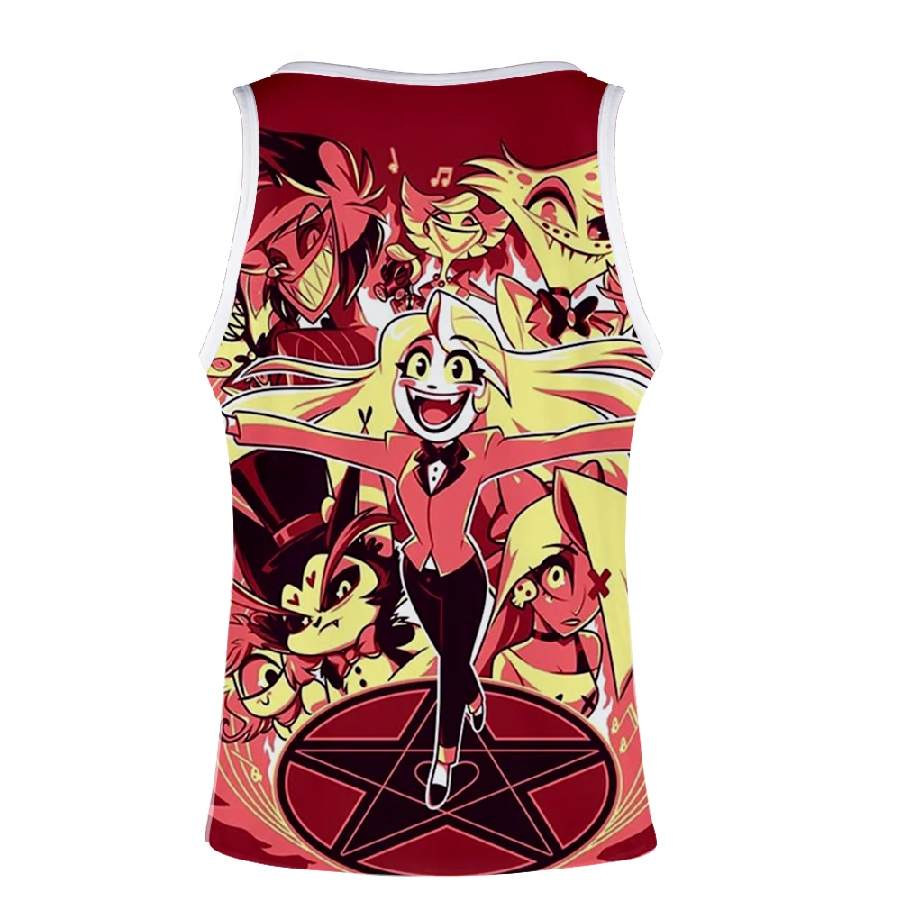 Черная пятница отель Hazbin рубашки без рукавов мультфильм 3D майка для мужчин Фитнес рубашка Мужская s Singlet Бодибилдинг тренажерные залы жилет