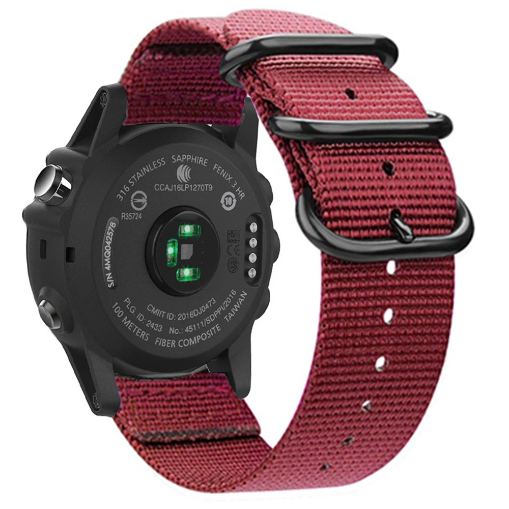 Red GXV Премиум Nato нейлоновый ремешок 26 мм ремешок для часов Garmin Fenix 6X/6X Pro/5X/5X Plus/Fenix 3 кольцо сменный ремешок - Цвет: Red