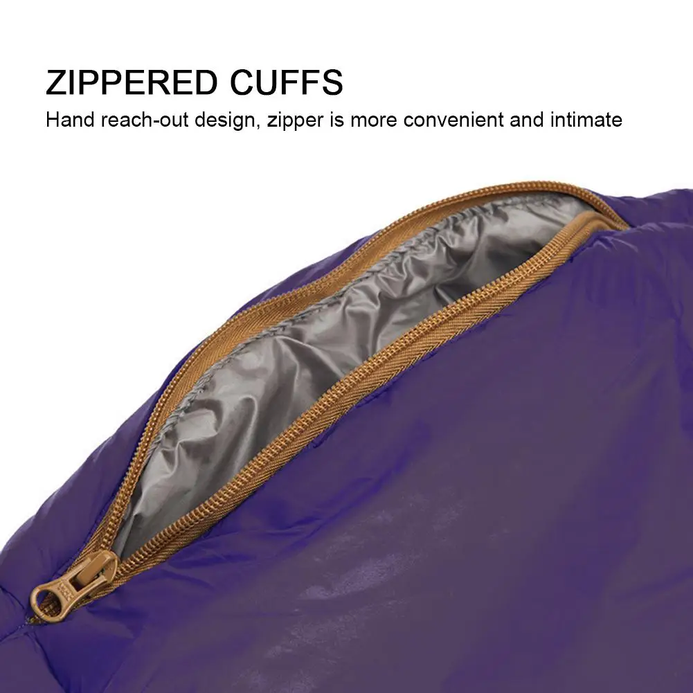 Уличный спальный мешок для взрослых, спальный мешок для путешествий, Толстая теплая толстовка для кемпинга с отверстиями на молнии для рук и ног