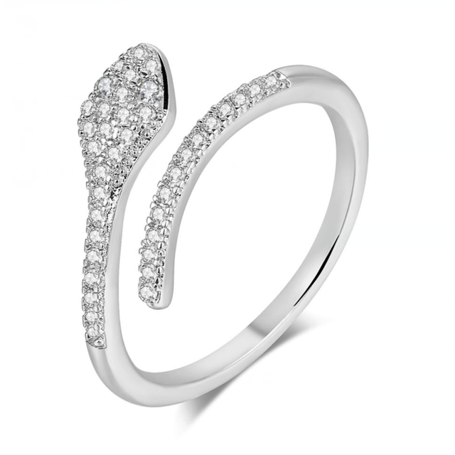 Mermaid Tail Women's Rings Double Color Gradient Opening Ring With Zircon Animal Finger Accessories Jewelry KAR240