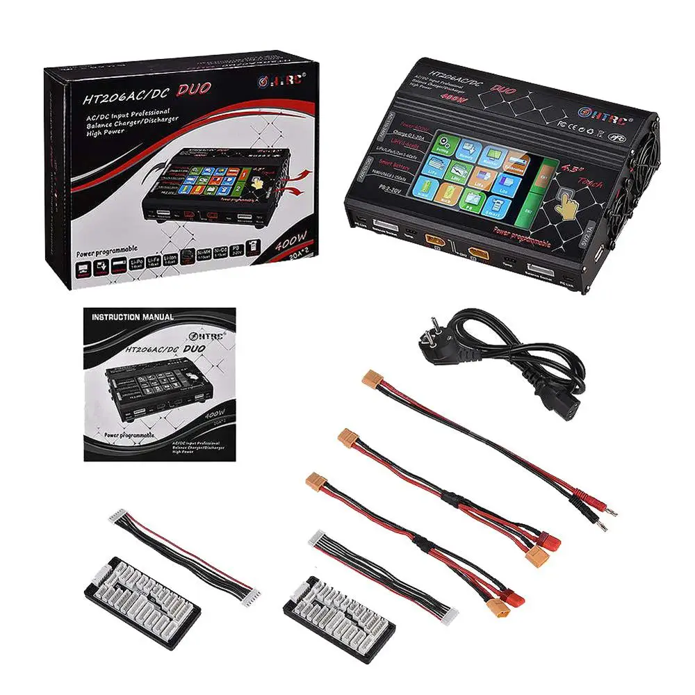 LeadingStar HTRC HT206 TRI AC/DC 3X200W 3X20A 4,3 дюймов ЖК-дисплей с сенсорным экраном зарядное устройство