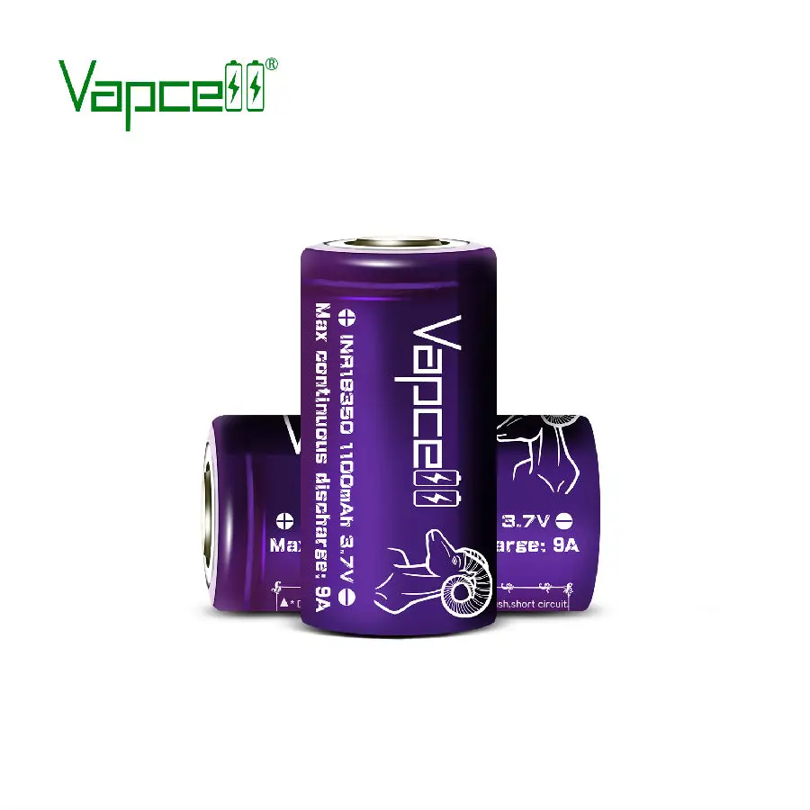 2 шт VAPCELL 18350 батарея 1100mAh 9A литиевая 3,7 V Мини литиевая аккумуляторная батарея электронная сигарета E-CIG