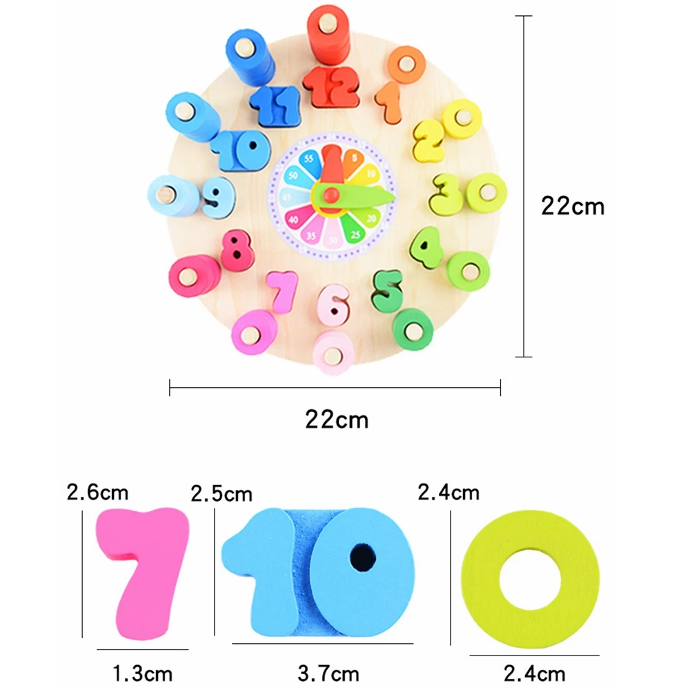 Дошкольное детское Монтессори игрушки раннее образование обучающие средства математические игрушки цифровые часы деревянные игрушки граф геометрическая форма соответствия