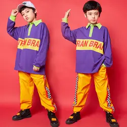 Новый танцевальный костюм для сцены в стиле джаз и хип-хоп одежда в стиле хип-хоп для детей, одежда для Бальных уличных танцев, костюм для