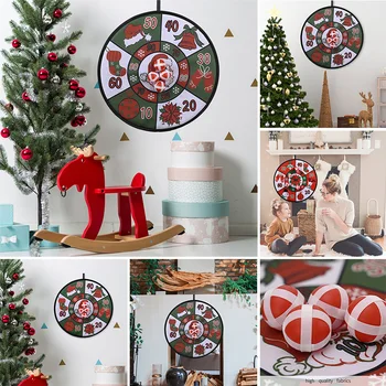 

Christmas Decoration Creative Toy Ball Dart Board Game with 4 Sticky Balls Classic Throwing Toy Indoor Outdoor Sport Accessories