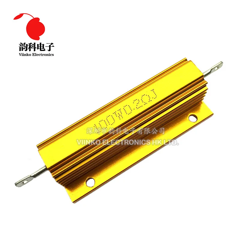 Estojo de metal resistor de revestimento, 100w resistor de revestimento de alumínio 0.01 ~ 100k 0.05 0.1 0.5 1 2 4 6 8 10 20 100 150 200 1k 10k ohm