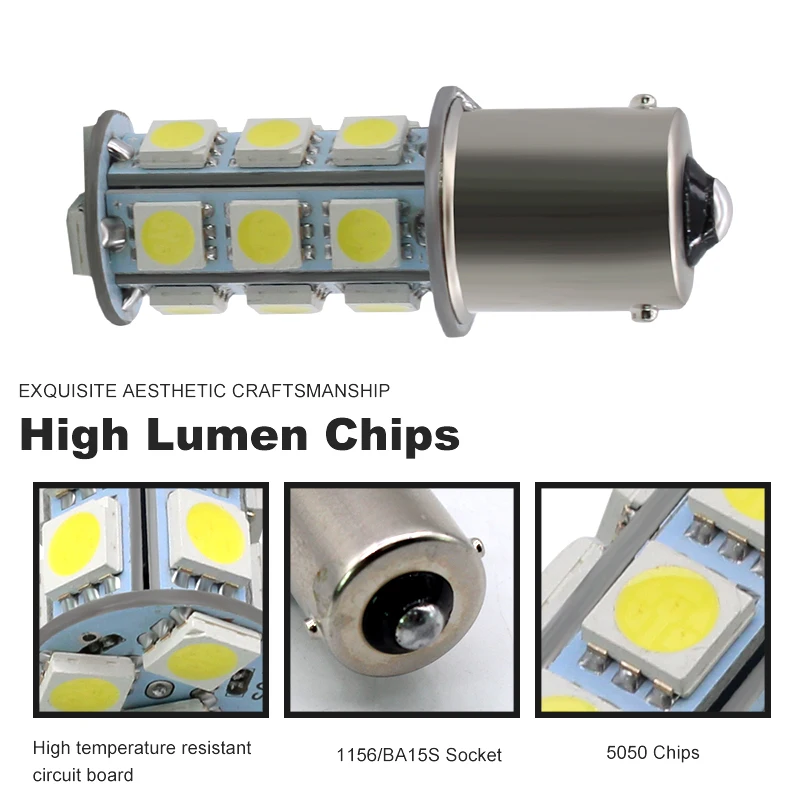S25 P21W 1156 BA15s 5050 SMD 18 светодиодный Авто RV задние тормоза поворота светодиодный сигналы парковка 1156 BA15S светодиодные лампы