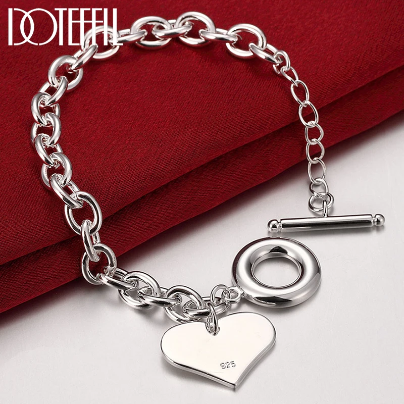 Doteffil 925 Sterling Zilveren Liefde Hart Hanger Voor De Vrouw Bruiloft Engagement Mode Charme Partij & - AliExpress