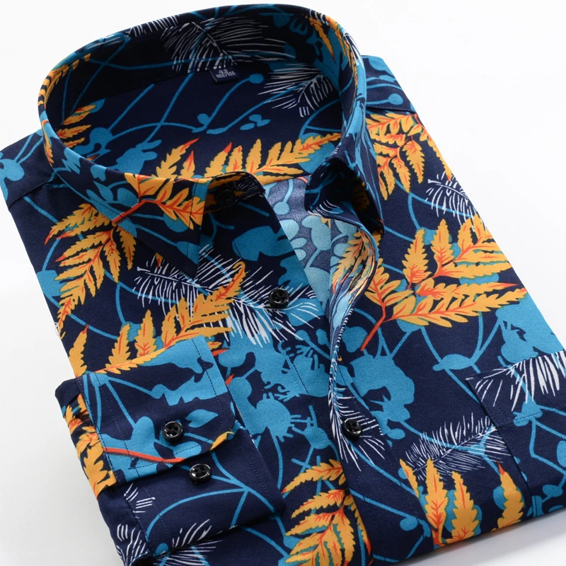Large Size 8XL 9XL 10XL VROKINO Brand 2019 Vintage Floral Print Long Sleeves Men's Business Casual Dress Fashion Classic Shirt Large Size 8XL 9XL 10XL VROKINO Brand 2019 Vintage Floral Print Long Sleeves Men's Business Casual Dress Fashion Classic Shirt