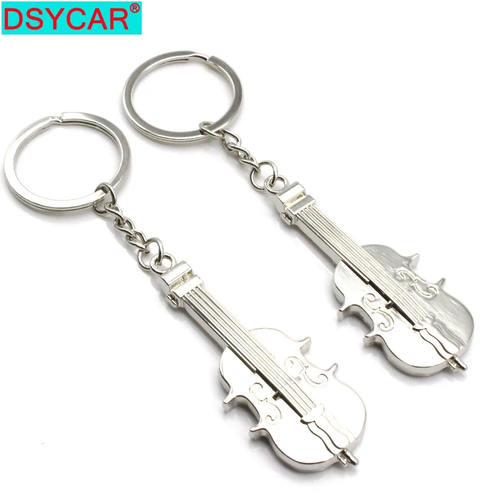 DSYCAR 1 шт. металлический брелок для скрипки, брелок для ключей, Подвеска для женщин и мужчин, кошелек, сумка для рук, автомобильные аксессуары