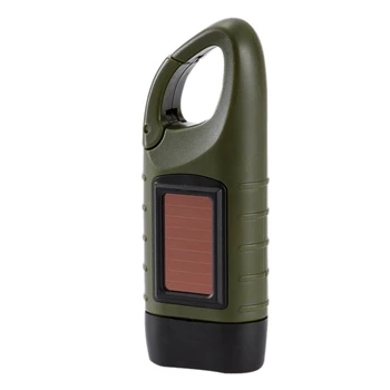 

HOT Hand Crank Solar Powered Rechargeable LED Flashlight Camping Emergency Light,for Night Cycling Camping