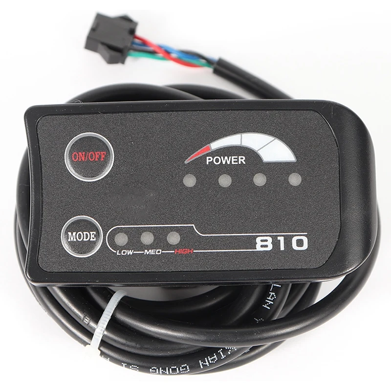 

ABUO-Electric Bicycle LED Display 810 Control Panel 3 Assist Light Indicate Power Switch Model Control Headlight Waterproof Conn