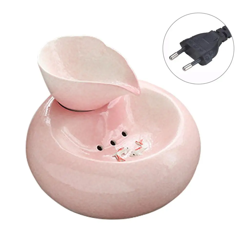 Pink EU Plug 220V Умный керамический питатель воды кота автоматический цикл подачи диспенсер для воды для домашних животных 3D фонтан резервуар для воды - Цвет: Pink EU Plug 220V