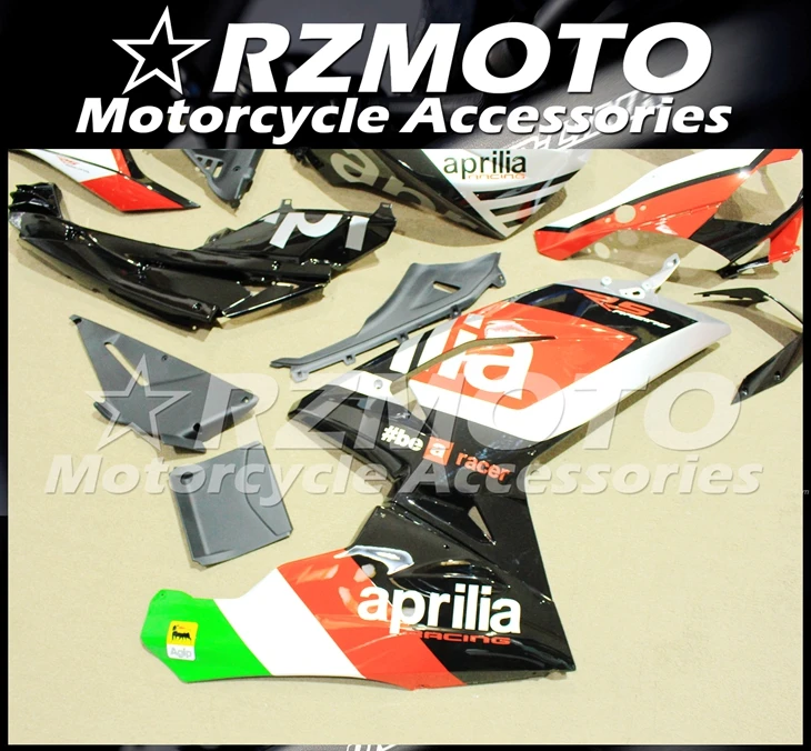 Инъекций ABS Полный обтекатели Наборы подходит для Aprilia RS125 2006 2007 2008 2009 2010 2011 06 07 08 09 10 11 Боди Комплект красного и серебристого цвета