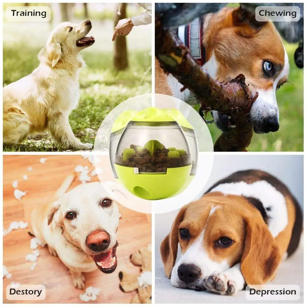 Дозатор для собачьей еды, шариковый шарик для собак и кошек: увеличивает IQ и умственную стимуляцию, дизайн тумблера легко