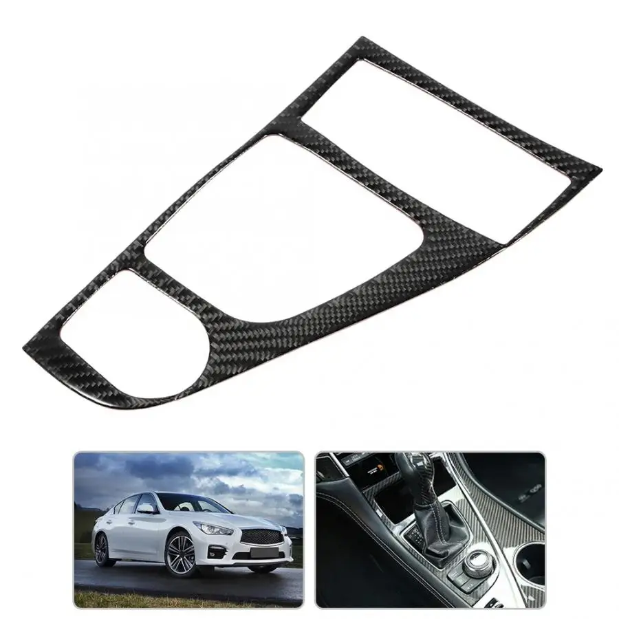 Carbon Fiber Car Gear Shift Knob Panel Decoration Cover Trim Accessory Fit for Infiniti Q50 Q60 2013 2014 2016 2017 2019 | Автомобили и