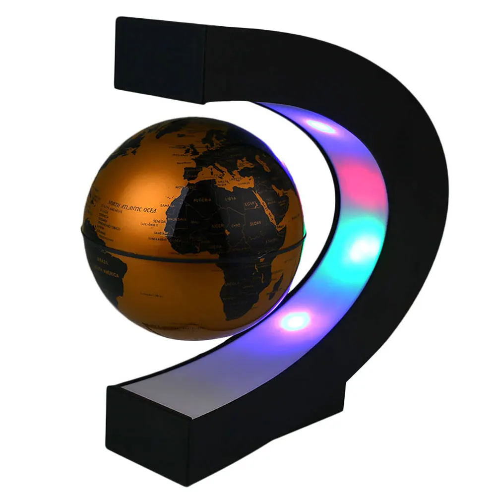 Globe Lamp Magnetic Levitation Night Light Study Living Room Globe Light Novelty World Map C Shape