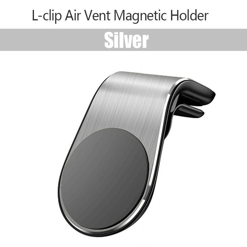 Автомобильный магнитный держатель для телефона Air Vent Mount Stand L shape For Hauwei iPhone samsung gps металлический магнит держатель для мобильного телефона кронштейн - Цвет: Black