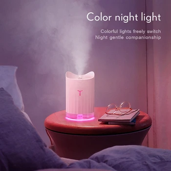 

ELOOLE 300ML Ultrasonic Air Humidifier Cute Cat Ear Aroma Essential Oil Diffuser For Home Car USB Mist Maker with LED Night Lamp
