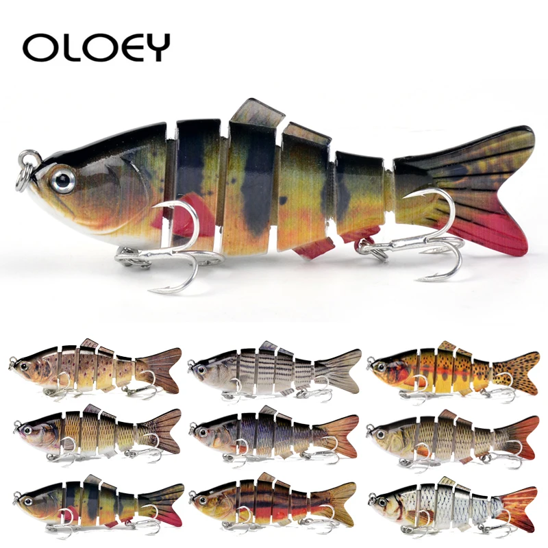 

OLOEY 10cm 19.5g Sinking Wobblers Fishing Lures Jointed Crankbait Swimbait 6 Segment Hard Artificial Bait Fishing Tackle Lure