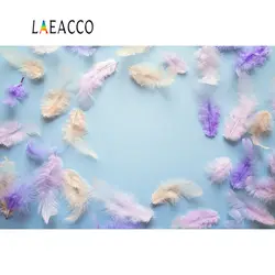 Laeacco Фото фоны Красочные перо узор детский портрет фотографии фоновые фотографии студия