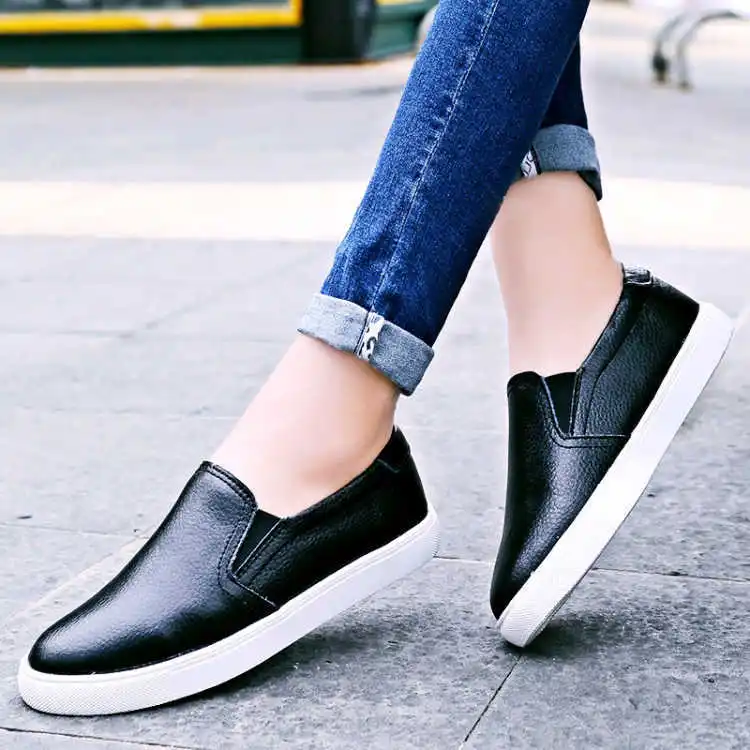 

2019 Summer New Style Versatile Casual Large Size WOMEN'S Shoes Loafers Korean-style White Shoes Flat Shallow Mouth Single Shoes
