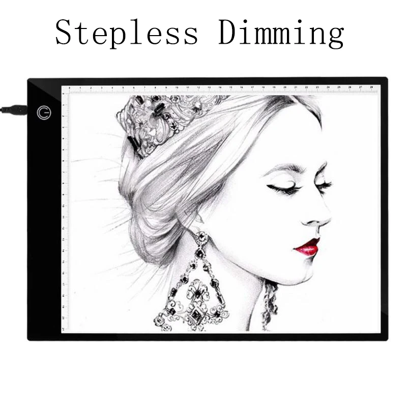 A4 Stepless Dimming A3/A4/A5 цифровой графический планшет доска для рисования со светодиодами покраска световой короб калькирование, копирование плавного затемнения цифровой планшет Настольный коврик - Цвет: A4 Stepless Dimming