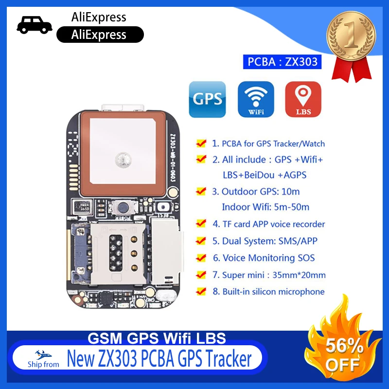 Новый gps трекер ZX303 PCBA GSM GPS Wi Fi LBS локатор сигнал SOS веб приложение для отслеживания