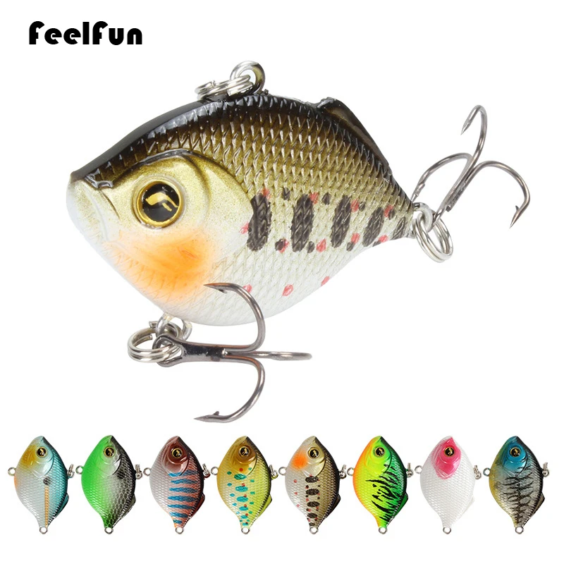 

FeelFun 1PC VIB 45mm 8.6G Fishing Lure Winter Sinking Hard Bait VIB Pesca Hooks Fish Wobbler Crankbait Tackle For Bass Carp