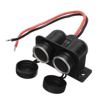 

1pc 12V Waterproof Car Dual Cigarette Lighter Socket Splitter 2 way Female Car Charger Power Adapter Outlet