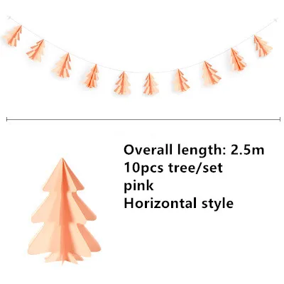style 2 pink Натальные 3D Бумага Рождественская елка декоративные гирлянды кулон Ноэль украшения Рождественские украшения для дома Новогодний Декор Navidad поставка - Цвет: style 2 pink