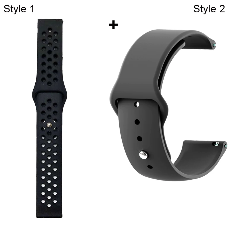 Ремешок для Xiaomi Amazfit Pace Stratos GTR 47 мм для huawei GT 2 46 мм Honor Magic Dream ремешок для samsung gear S3 Galaxy 46 мм - Цвет: Black Black-Black