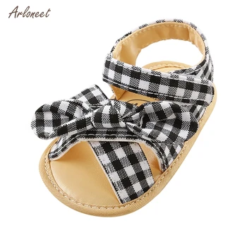 

ARLONEET Summer Baby Girl Bow-Knot Sandal Girls Infant Baby Girl Soft Sole Sandals With Bowknot Toddler Striped Shoes