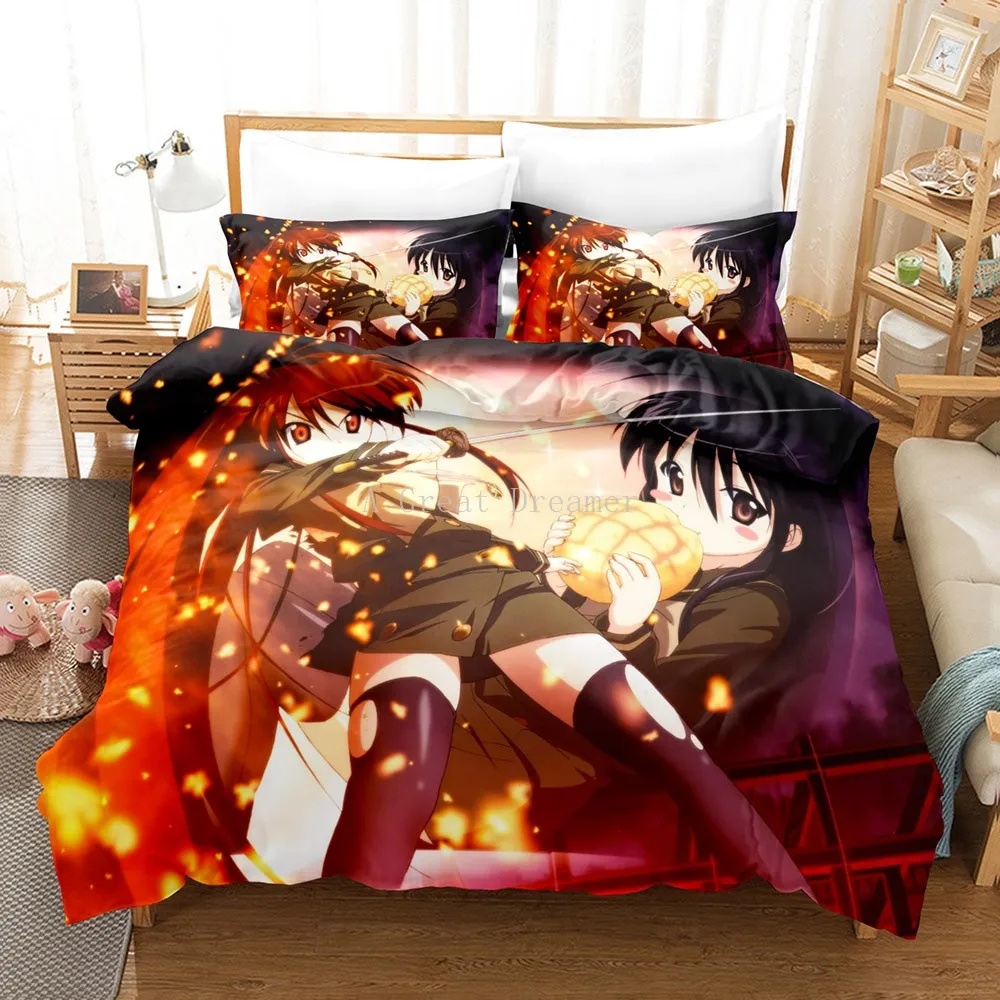 vintage Bedding Sets Design Bedding Set Shakugan No Shana Duvet Covers Cartoon Cute Girls Comforter Bed Cover Set Full Size Home Bedspread king size bed sheets