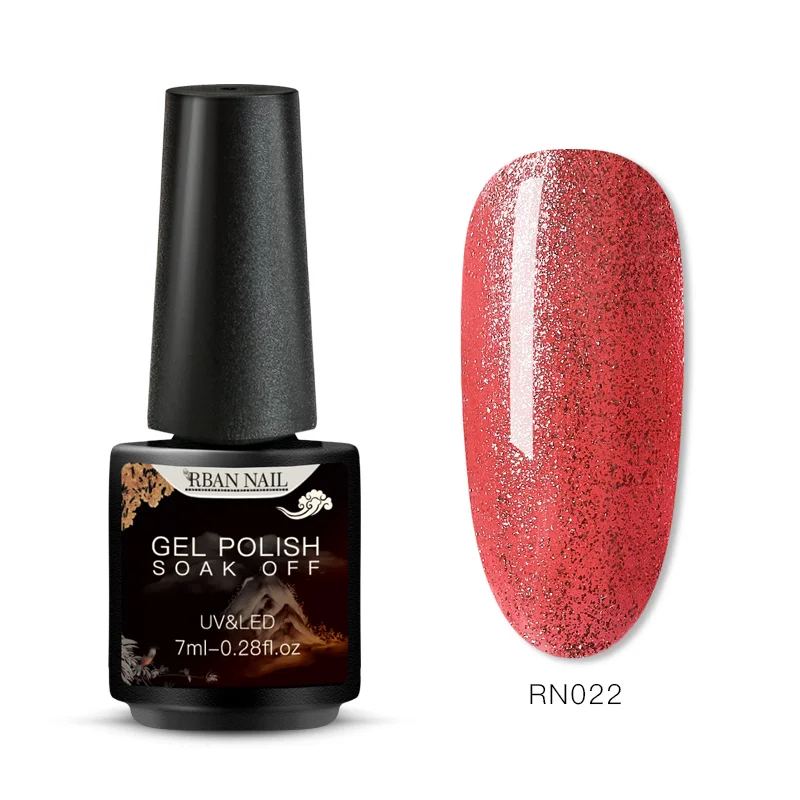 RBAN NAIL 7 мл УФ-гель для ногтей голографический блеск розовый цвет серия Soak Off Гель-лак для нейл-арта лак маникюр дизайн - Цвет: EES05645