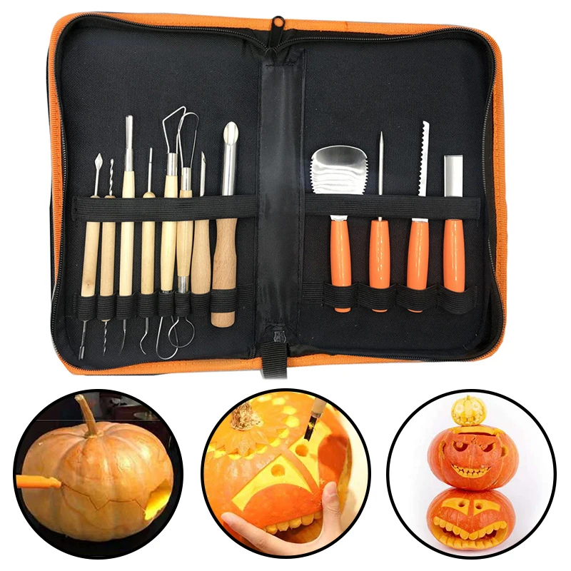 

12pcs/set Halloween Pumpkin Carving Cutter For Home Stainless Steel Pumpkin Easily Carving Cutter Kitchen Cooking Carving Tools