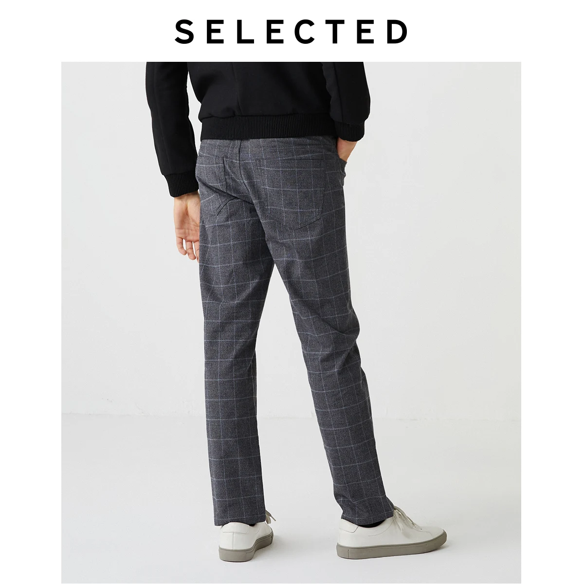 Выбранные Для мужчин Slim Fit эластичная ткань в клетку штаны S | 419414528