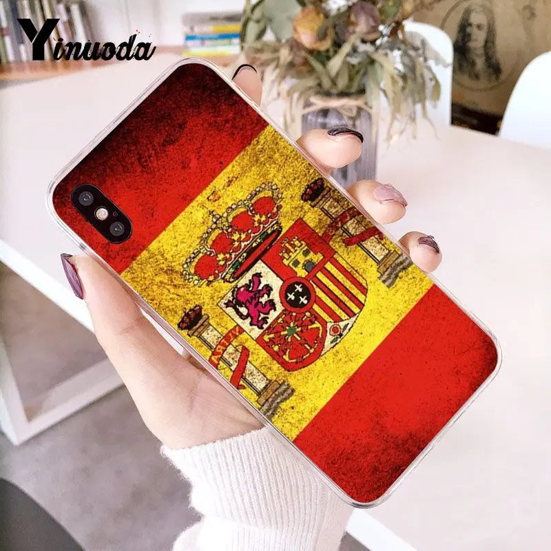 Yinuoda Испанский флаг цветной чехол для телефона Apple iPhone 8 7 6 6S Plus X XS max 5 5S SE XR