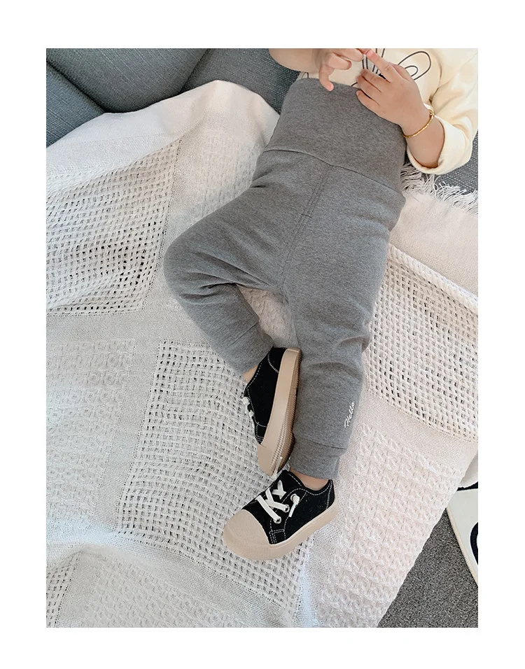 New Winter High waist Big PP Baby Full Length Pants with fur Cotton Toddler Leggings Pants Newborn Casual Trousers Loose Pants