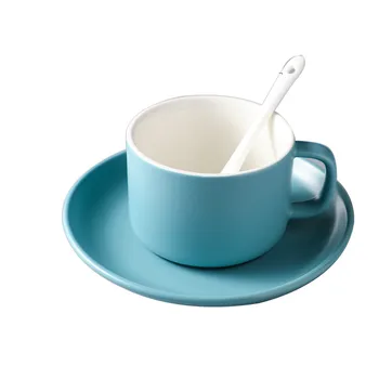 

Creative Ceramic Tea Cup Set European Modern Small Porcelain Coffee Cup Set Simple Colorful Cute Xicara Kitchen Supplies EB50BD