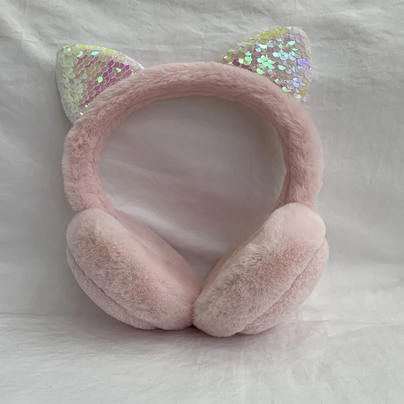 JINSERTA Kids Cat Ear Headphone Warm Music Headset with Soft Earmuff 3 5mm Wired Earphone for Phone PC Birthday Christmas Gift