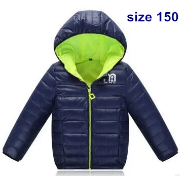 size 150 Зимняя куртка для мальчиков; Новинка года; Брендовое детское зимнее пальто с капюшоном для девочек; ветрозащитное детское пуховое пальто с длинными рукавами; Верхняя одежда; теплая От 4 до 12 лет - Цвет: size 150