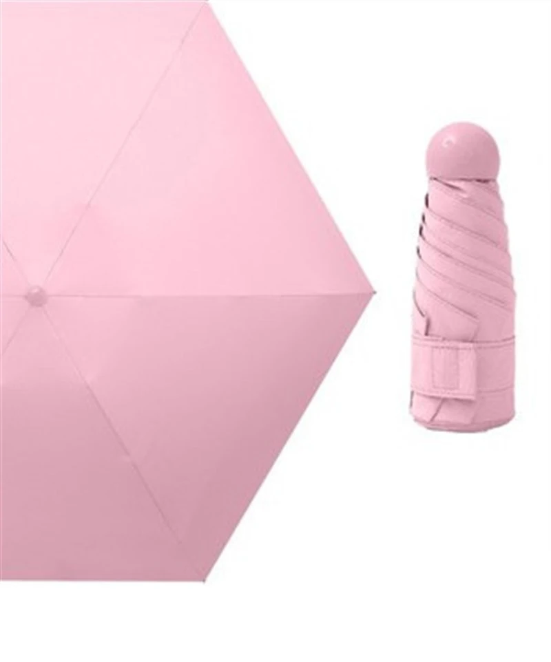 

Foldable Compact Mini Pocket Umbrellas Waterproof Anti-UV Rain Sun Travel Umbrellas For Women Men Kids with Cute Capsule Case